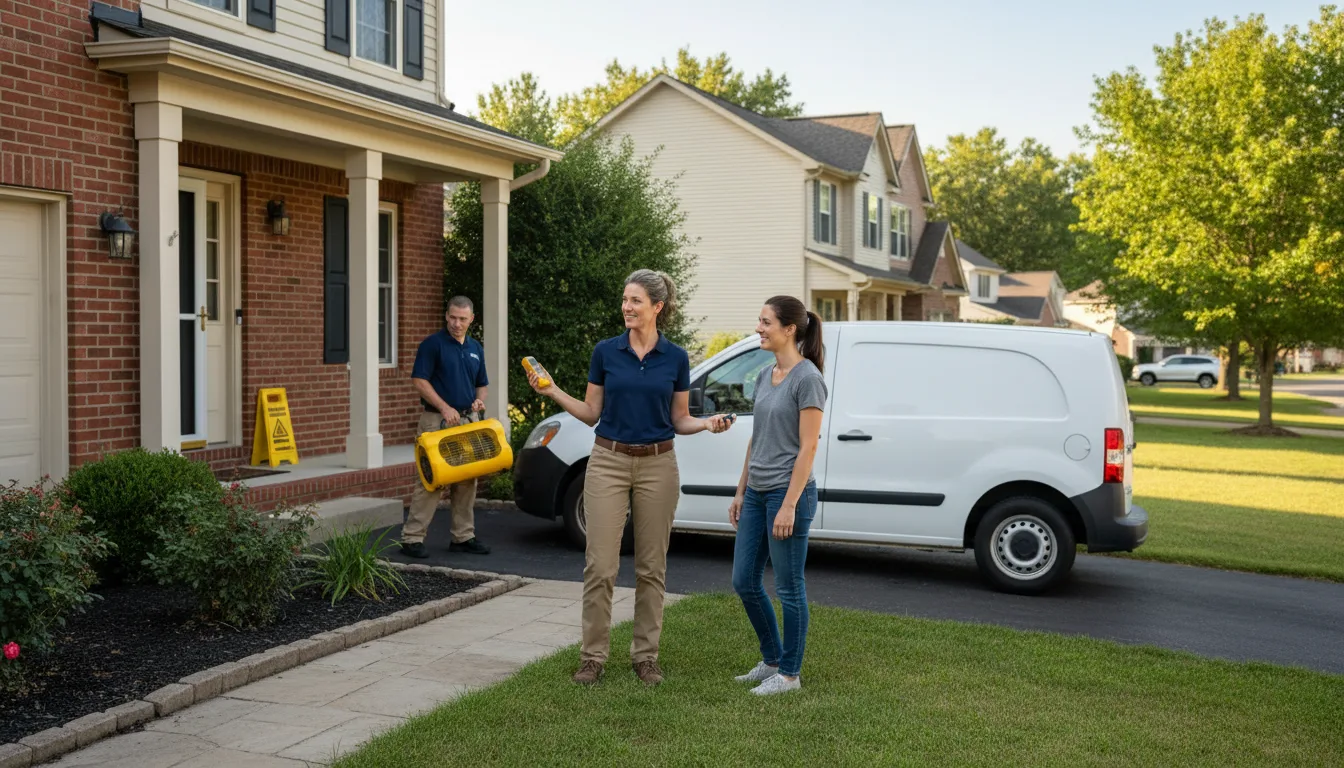 Residential water damage restoration in Callery, PA